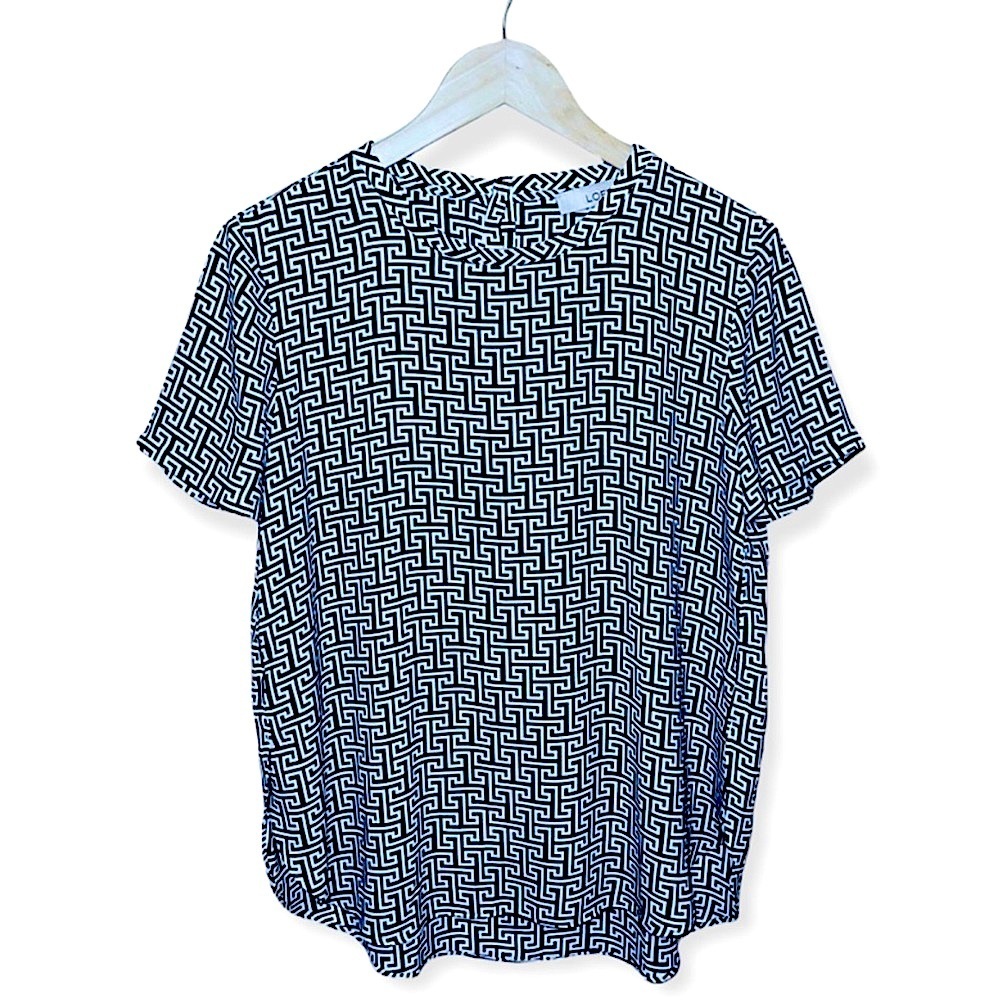 EUC Ann Taylor LOFT Geometric Print Short Sleeve Top